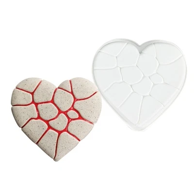 Crack Heart Silicone Molds Mousses Cake Molds Baking Tool Easy to Cleans - Image 1 of 4
