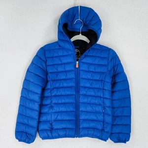 Save The Duck Jacket Boys 10 Blue Plumtech Synthetic Down Hooded Puffer Outdoor - Picture 1 of 15