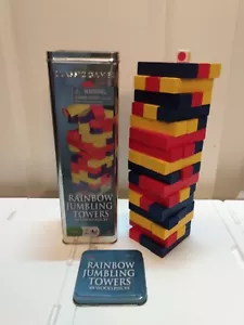 Rainbow Jumbling Towers Game 2007 Cardinal - Complete With 48 Wood Pieces & Die - Picture 1 of 3