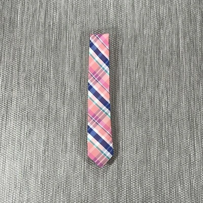 Corbata Samuelsohn Hombres Algodón Lujo Hecha en Italia 3 pulgadas Rosa Cuadros Personalizada Foto 1 de 4