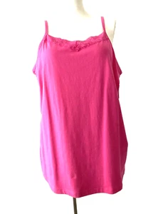 Catherines Plus Size 3X 26/28W fuchsia cotton/spandex sleeveless camisole. - Picture 1 of 8