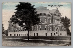 Warsaw High School Warsaw IN 1915 Cancel Wavy 13 Star Flag Caroline Sharpless - Picture 1 of 2