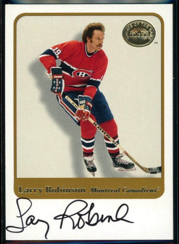 2001-02 Fleer Greats Of The Game Larry Robinson Auto Autograph Canadiens - Image 1 of 3