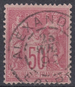 TIMBRE FRANCE SAGE 50c N° 98 JOLI CACHET D' ALEXANDRIE EGYPTE - Picture 1 of 2