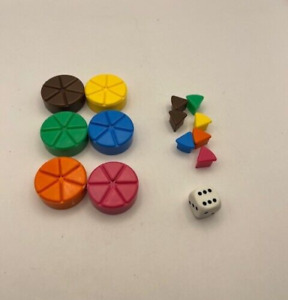 Trivial Pursuit 20th Anniversary Edition Replacement Tokens Movers Pie Pieces +7