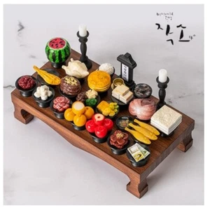 Miniature Ancestral Rites Table 23 types of food (including folding screen) - Picture 1 of 22