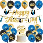 Happy Fathers Day Balloons, Fathers Day Decoration Kit Blue Gold BLack Latex Ba