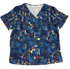 Print Scrubs for Women Veterinarian Tech Pediatric Nurse Work Uniform Hospital - Picture 1 of 18