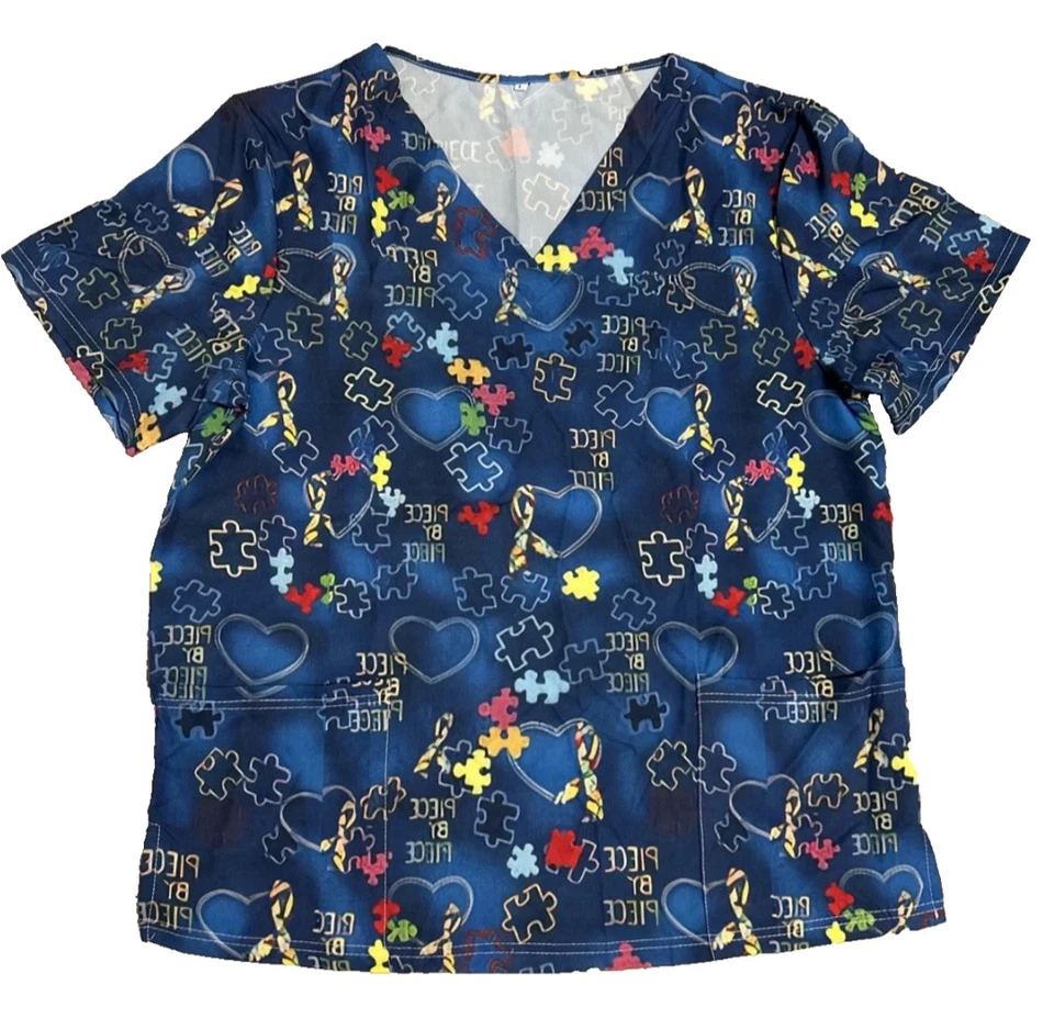 Print Scrubs for Women Veterinarian Tech Pediatric Nurse Work Uniform Hospital - Image 1 of 3