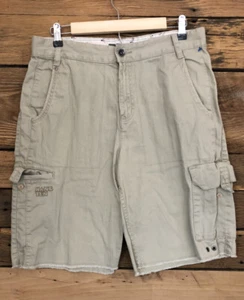 Pantalones Cortos Carga Hang Ten Y2K Beige Utilitario Multi Bolsillo Clásico Streetwear De Colección - Imagen 1 de 4