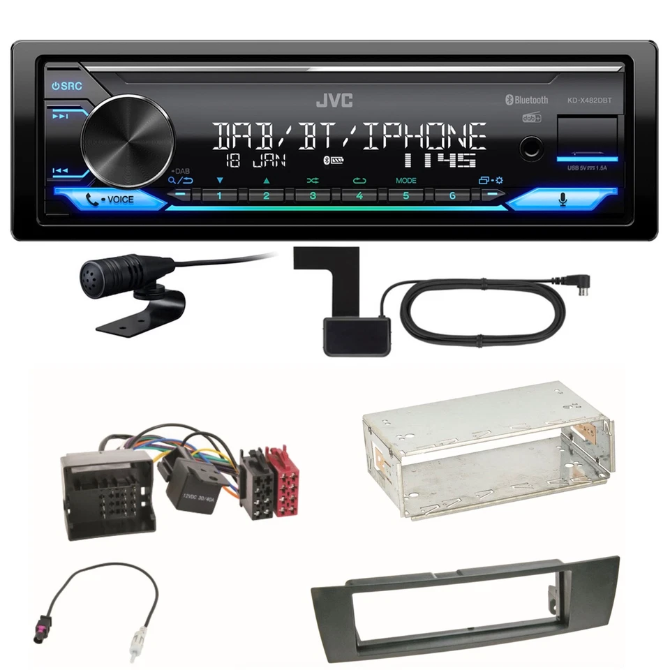 JVC KD-X482DBT Bluetooth Digitalradio Einbauset für BMW E90 E91 E92 E93 - Bild 1 von 1