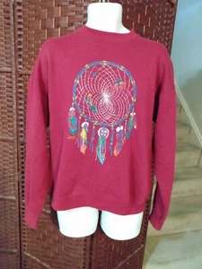 Vintage 90s Dreamcatcher Sweatshirt Native American Adult  M-L - Bild 1 von 5