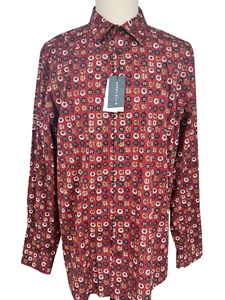 NWT Perry Ellis Long Sleeve Stretch Shirt Tall 2XLT Red Medallion Print - Picture 1 of 13
