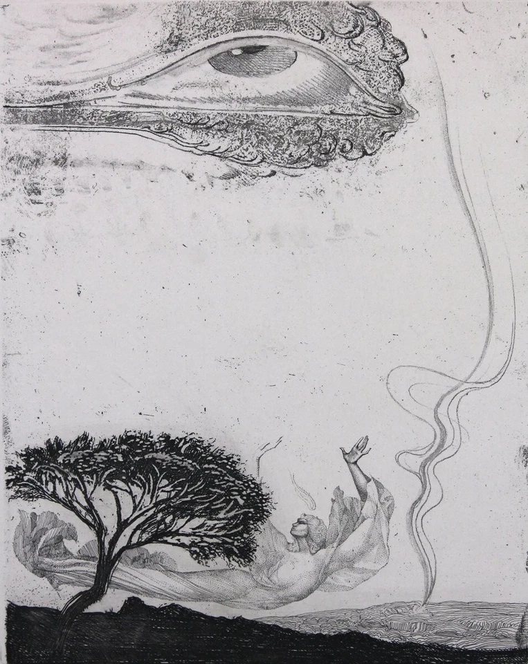 Ernst Fuchs (1930–2015) Schwelend Abendlicht- Radierung 1971 - Bild 1 von 1