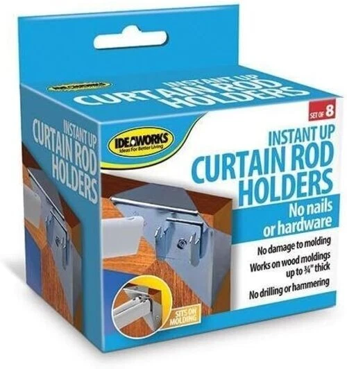 IdeaWorks Instant Holders-Curtain Rod Brackets No Drilling-Perfect for Hanging - Image 1 of 1
