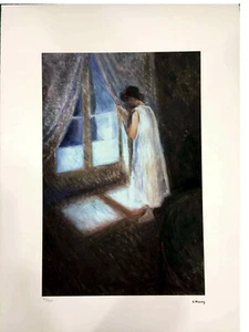 Edvard Munch lithographie off set cm 50x70 signature sur dalle avec certificat - Picture 1 of 8