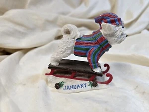 DANBURY MINT Collectable Maltese Dog Calendar Figurine January (4'' Tall) - Picture 1 of 5