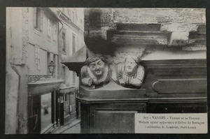 Undated France Postcard-Vannes-Gilles de Bretagne Woman House Unused - Picture 1 of 2