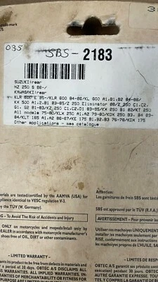 1974-81 Kawasaki KX125 SBS задние тормоза, 2183/1723-0470 - Изображение 1 из 2