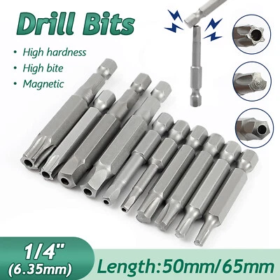  1/4" Hex Shank 5-Star/Trigeminal/Pentagonal Drill BitsSecurity Tamper Proof  - Image 1 of 4