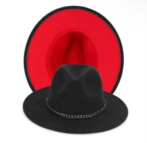 Wide Brim Wool Felt Panama-Adult Cap Hat Casual Jazz Cap for Men Women - Picture 1 of 4