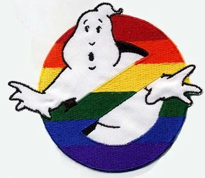 Rainbow Embroidered Ghostbusters No Ghost Patch  [iron on] - Picture 1 of 3