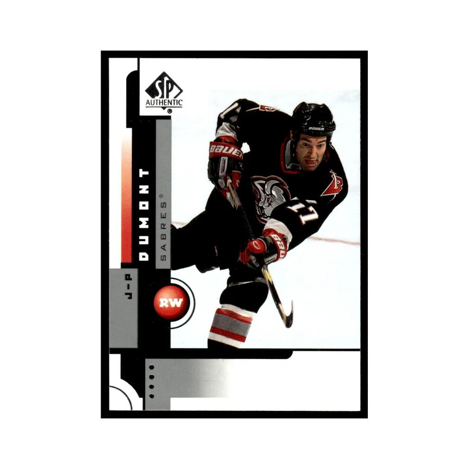 J.P. Dumont 2001 Upper Deck SP Authentic #10 Buffalo Sabres Hockey Card NM - Image 1 of 3