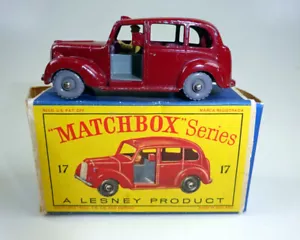 Matchbox RW 17C Austin Taxi granate d'graue Bpl. ruedas grises en caja "D" - Imagen 1 de 11