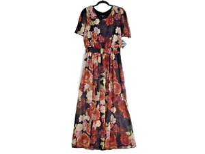 Kate & Lily Women's Maxi Dress Size 14 NWT Pullover Flutter Sleeve Elastic Waist - Picture 1 of 5