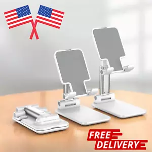 Adjustable Cell Phone Tablet Stand Desktop Holder Mount Mobile Phone, iPad WHITE - Picture 1 of 10