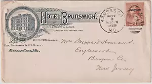 Illust advt cover Hotel Brunswick Kansas City MO 1886 cover (g362) - Picture 1 of 2