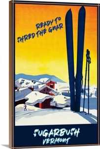Sugarbush Vermont Ski Reise Poster Leinwand Verpackung bis zu 20" x 30" Skigebiete - Bild 1 von 3