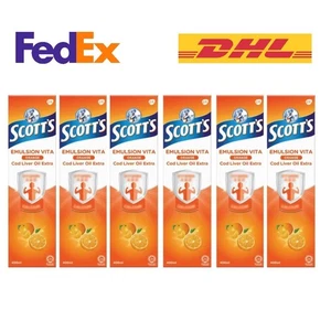 6 X 400ml Scott's Emulsion Cod Liver Oil Orange Flavour Vitamin A & D - Picture 1 of 7