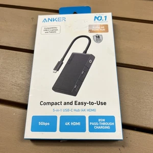 Anker 5-in-1 USB-C Hub 4K HDMI 5Gbps 85W Pass Through Charging - Picture 1 of 2