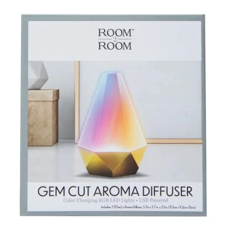 Difusor de aroma LED corte gema que cambia de color habitación 2 habitaciones alimentado por USB nuevo en caja Foto 1 de 3