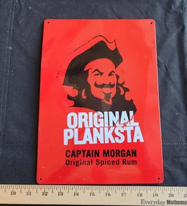 Vintage Captain Morgan Spiced Rum Schnaps Werbeschild "Original Planksta" - Bild 1 von 2