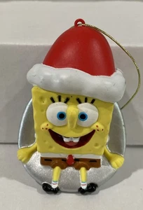 2012 Bob Esponja Pantalones Cuadrados en Sombrero de Santa en Trineo Adorno de Navidad 3" Viacom - Imagen 1 de 7