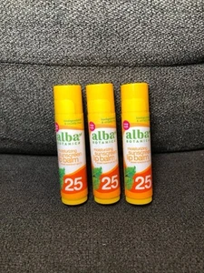 3x ALBA MOISTURIZING SUNSCREEN LIP BALM SPF 25 0.15oz - Picture 1 of 1