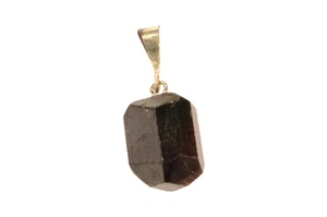 Andradite Garnet Pendant 1" Silver Natural Root Chakra Healing Crystal Gemstone - Picture 1 of 3