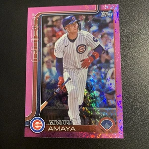 Miguel Amaya 2025 Topps Series 2 (SP) Pink Holofoil #406 Chicago Cubs - Bild 1 von 2