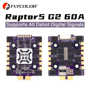 Flycolor Raptor5 G2 60A ESC 3-6S Lipo Mini AM32 Dshot Signals For RC FPV Drone - Picture 1 of 17