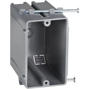1-Gang PVC Molded New Work Wall Electrical Box, 22 Cu. In. BCJ-003 SIM Supply, - Picture 1 of 2