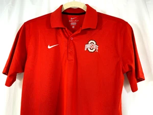 Nike Dri-Fit Ohio State Buckeyes Men's M Red Polo Golf Shirt - Picture 1 of 9