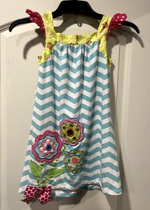 Counting Daisies brand Girls Dress Whimsical Colorful Flower Decorations Size 6x - Picture 1 of 4