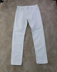 Vintage Levi's 505 Regular Fit Straight Leg Jeans Men's 36x34 White Made in USA - Picture 1 of 18