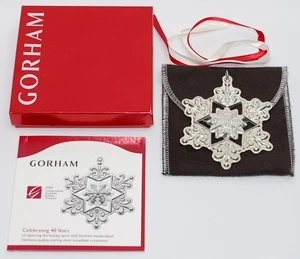 2009 Gorham Sterling Annual Christmas Snowflake Ornament w/ Box & paper - Picture 1 of 7
