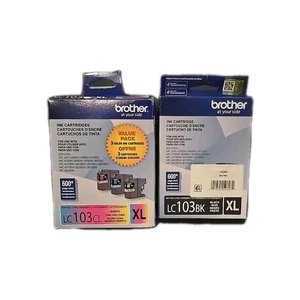 NEU OEM Brother LC103 3er-Pack Farbe XL 08/25 und schwarz XL 05/27 - Bild 1 von 5