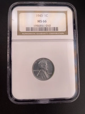 1943 1C  Lincoln Wheat One Cent NGC MS66 - Image 1 of 4