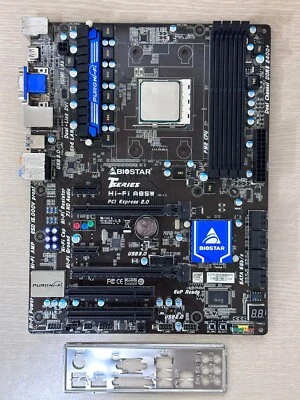 Combo AMD BIOSTAR TSERIES Hi-Fi A85W  Motherboard With AMD A4-6300 CPU DDR3 - Image 1 of 4