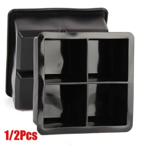 1/2PCS Silicone Tray ICE Square Maker Flexible Mold For Cocktails Whiskey 4 Slot - Picture 1 of 5